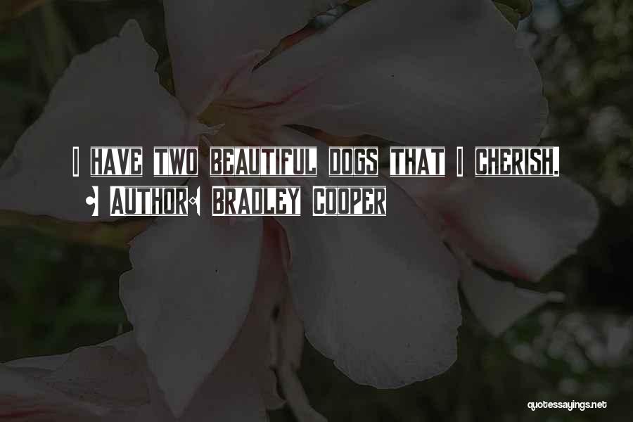 Bradley Cooper Quotes: I Have Two Beautiful Dogs That I Cherish.