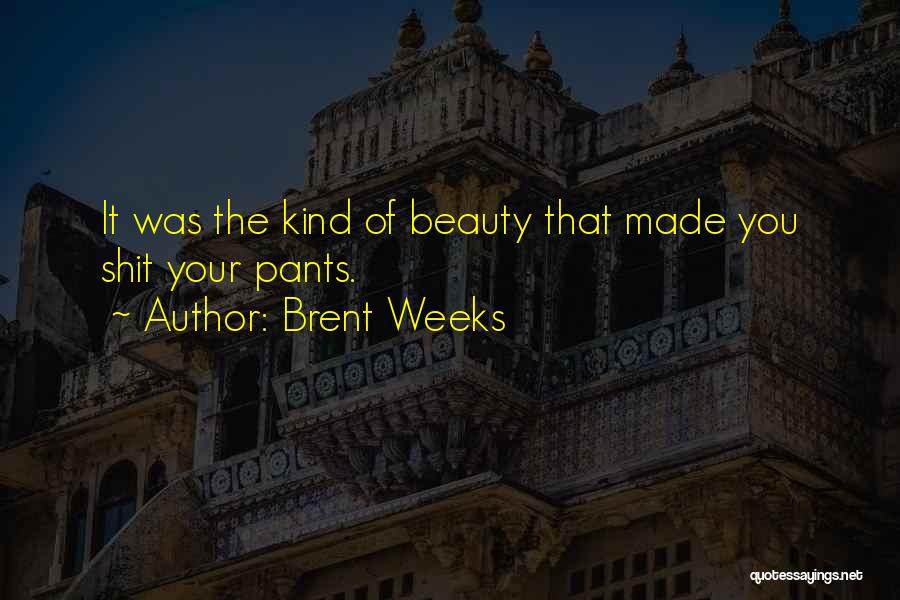 Brent Weeks Quotes: It Was The Kind Of Beauty That Made You Shit Your Pants.