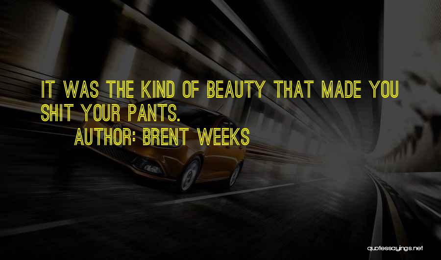 Brent Weeks Quotes: It Was The Kind Of Beauty That Made You Shit Your Pants.