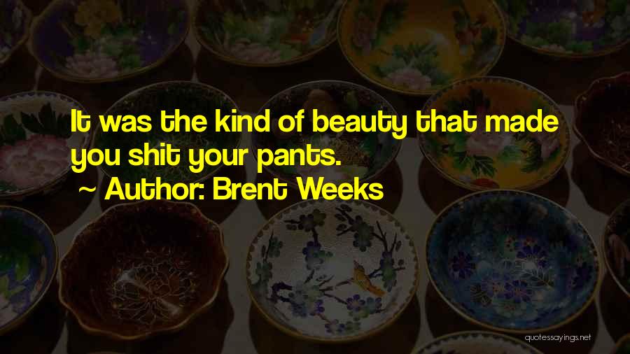 Brent Weeks Quotes: It Was The Kind Of Beauty That Made You Shit Your Pants.