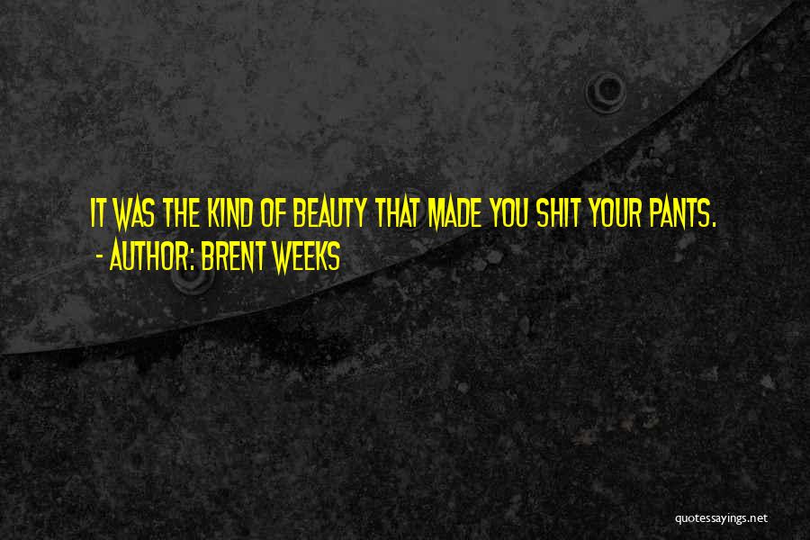Brent Weeks Quotes: It Was The Kind Of Beauty That Made You Shit Your Pants.
