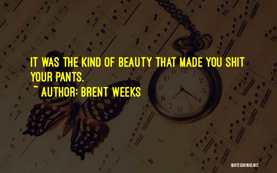 Brent Weeks Quotes: It Was The Kind Of Beauty That Made You Shit Your Pants.