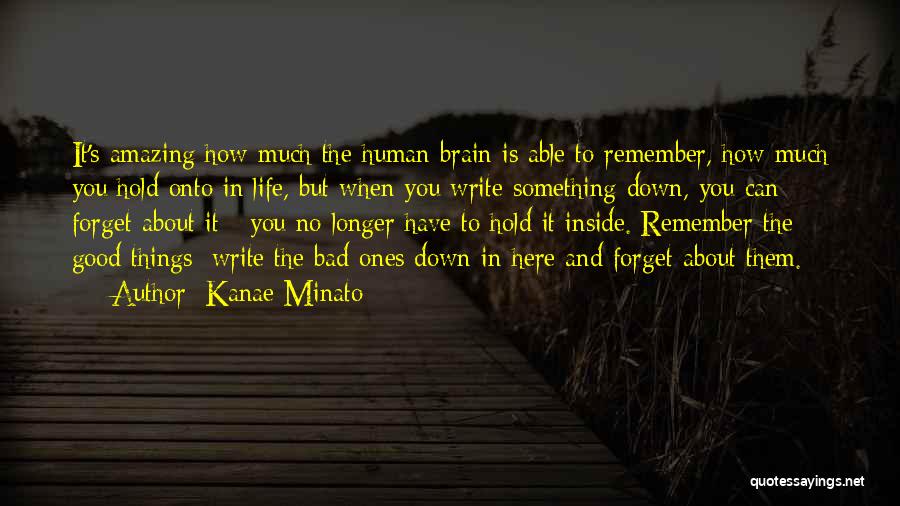 Kanae Minato Quotes: It's Amazing How Much The Human Brain Is Able To Remember, How Much You Hold Onto In Life, But When