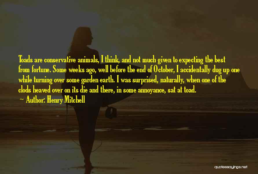 Henry Mitchell Quotes: Toads Are Conservative Animals, I Think, And Not Much Given To Expecting The Best From Fortune. Some Weeks Ago, Well