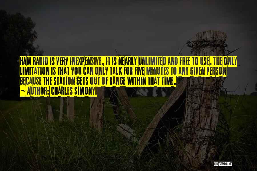 Charles Simonyi Quotes: Ham Radio Is Very Inexpensive, It Is Nearly Unlimited And Free To Use. The Only Limitation Is That You Can