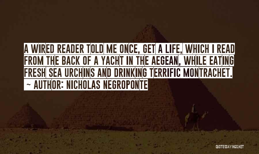 Nicholas Negroponte Quotes: A Wired Reader Told Me Once, Get A Life, Which I Read From The Back Of A Yacht In The