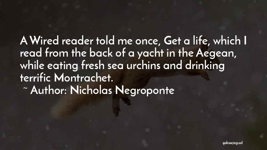 Nicholas Negroponte Quotes: A Wired Reader Told Me Once, Get A Life, Which I Read From The Back Of A Yacht In The