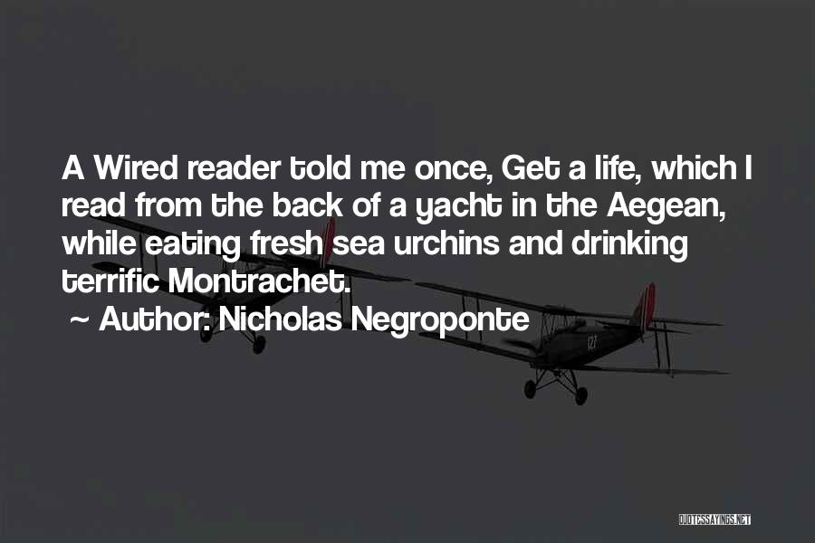 Nicholas Negroponte Quotes: A Wired Reader Told Me Once, Get A Life, Which I Read From The Back Of A Yacht In The