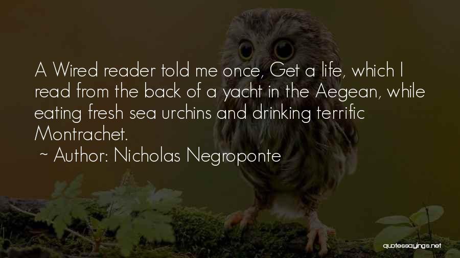 Nicholas Negroponte Quotes: A Wired Reader Told Me Once, Get A Life, Which I Read From The Back Of A Yacht In The