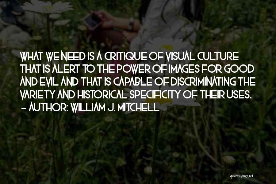 William J. Mitchell Quotes: What We Need Is A Critique Of Visual Culture That Is Alert To The Power Of Images For Good And