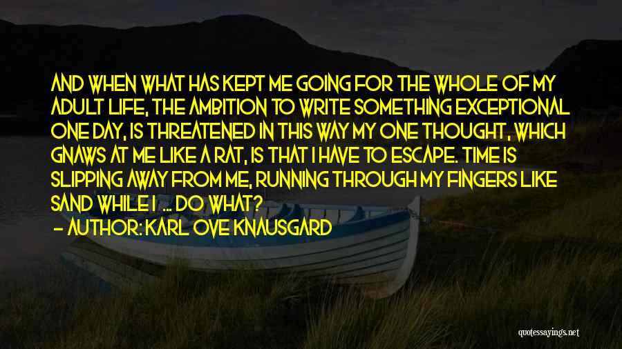 Karl Ove Knausgard Quotes: And When What Has Kept Me Going For The Whole Of My Adult Life, The Ambition To Write Something Exceptional