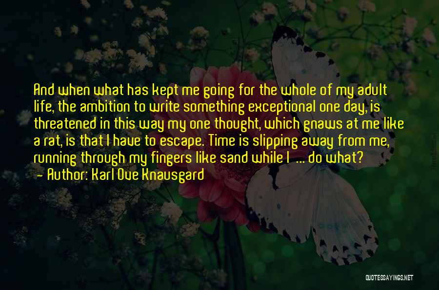 Karl Ove Knausgard Quotes: And When What Has Kept Me Going For The Whole Of My Adult Life, The Ambition To Write Something Exceptional