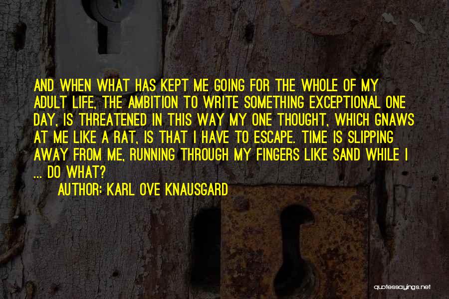 Karl Ove Knausgard Quotes: And When What Has Kept Me Going For The Whole Of My Adult Life, The Ambition To Write Something Exceptional