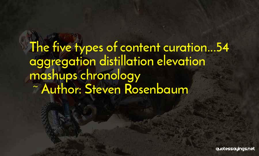 Steven Rosenbaum Quotes: The Five Types Of Content Curation...54 Aggregation Distillation Elevation Mashups Chronology