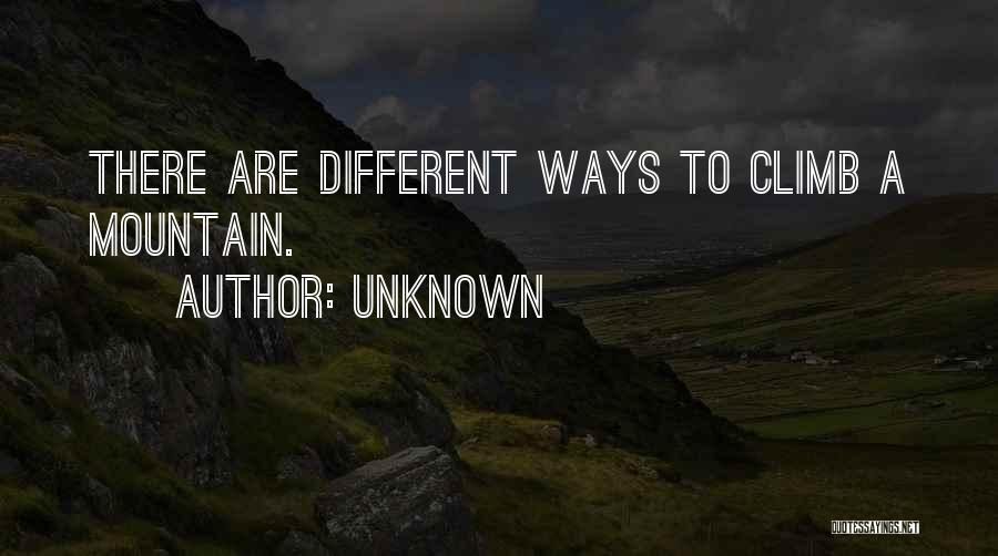 Unknown Quotes: There Are Different Ways To Climb A Mountain.