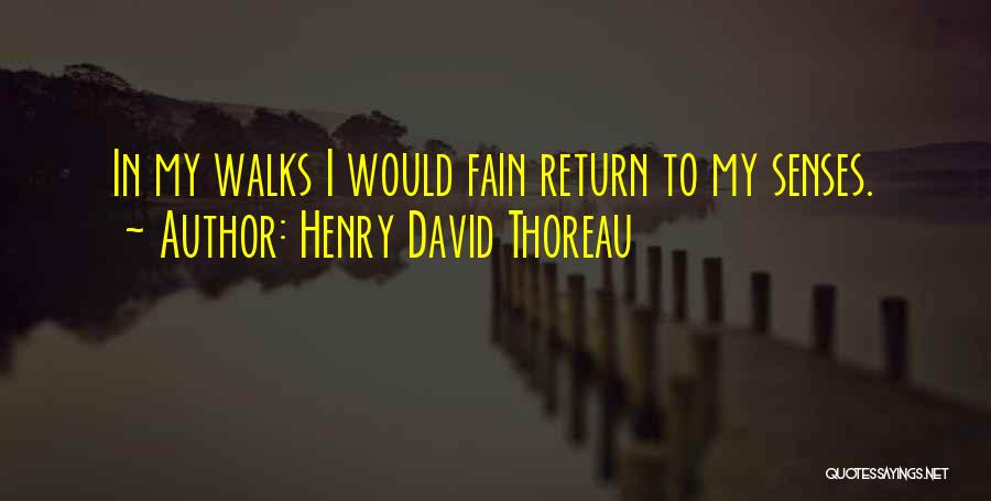 Henry David Thoreau Quotes: In My Walks I Would Fain Return To My Senses.