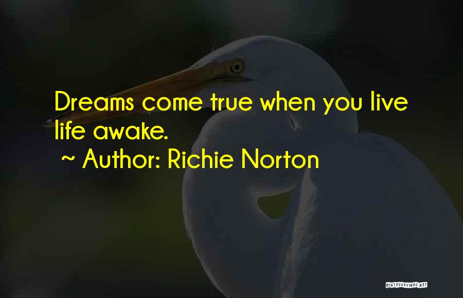 Richie Norton Quotes: Dreams Come True When You Live Life Awake.