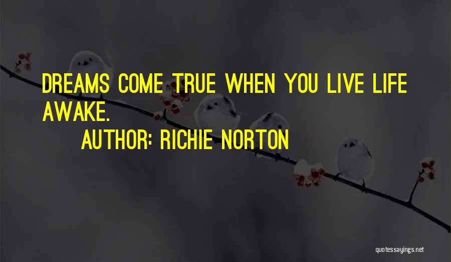 Richie Norton Quotes: Dreams Come True When You Live Life Awake.