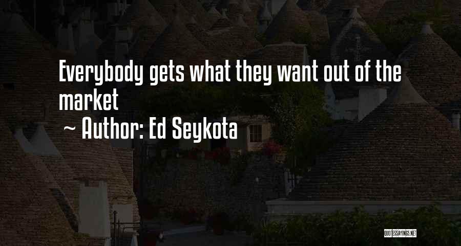 Ed Seykota Quotes: Everybody Gets What They Want Out Of The Market