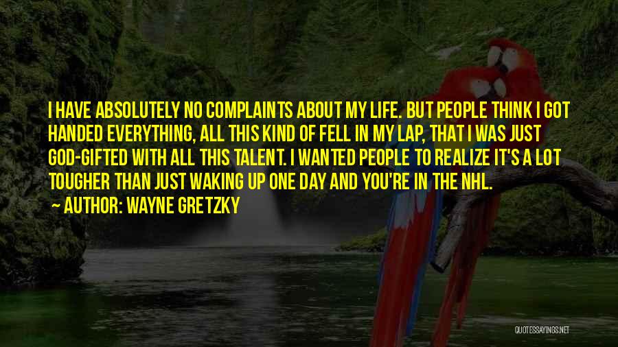 Wayne Gretzky Quotes: I Have Absolutely No Complaints About My Life. But People Think I Got Handed Everything, All This Kind Of Fell