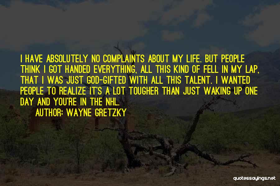 Wayne Gretzky Quotes: I Have Absolutely No Complaints About My Life. But People Think I Got Handed Everything, All This Kind Of Fell