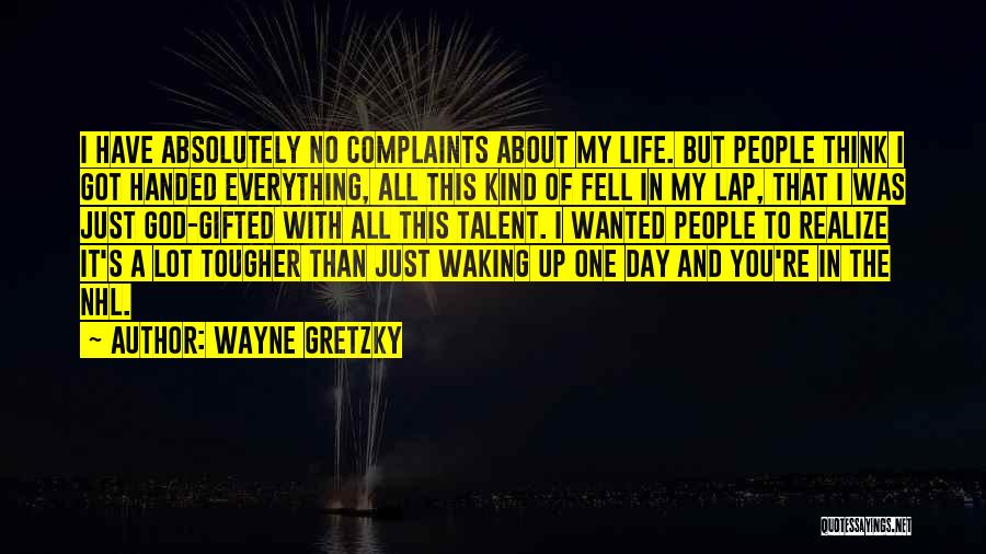 Wayne Gretzky Quotes: I Have Absolutely No Complaints About My Life. But People Think I Got Handed Everything, All This Kind Of Fell