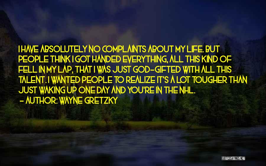 Wayne Gretzky Quotes: I Have Absolutely No Complaints About My Life. But People Think I Got Handed Everything, All This Kind Of Fell