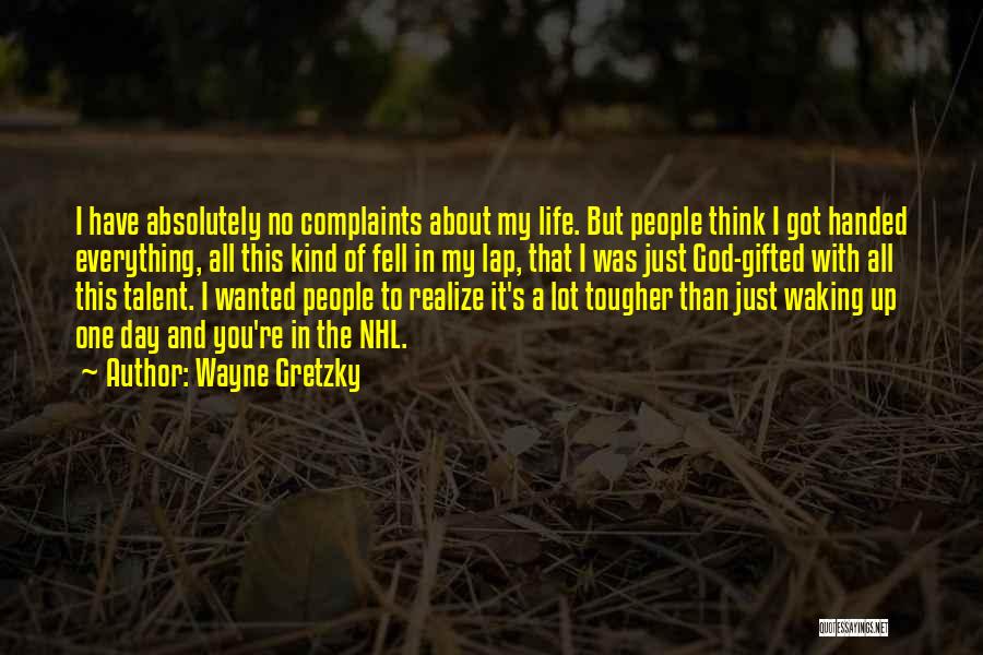 Wayne Gretzky Quotes: I Have Absolutely No Complaints About My Life. But People Think I Got Handed Everything, All This Kind Of Fell