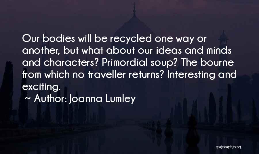 Joanna Lumley Quotes: Our Bodies Will Be Recycled One Way Or Another, But What About Our Ideas And Minds And Characters? Primordial Soup?