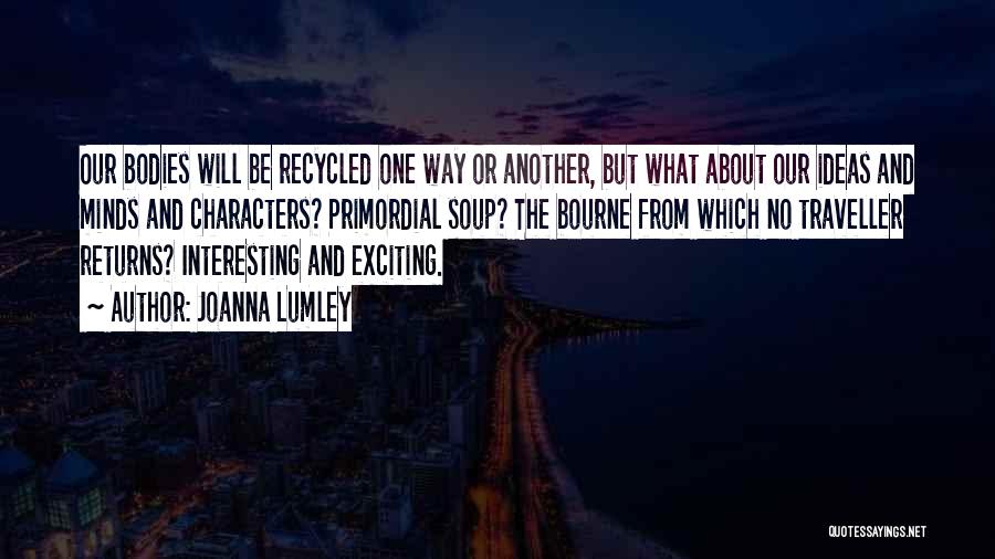 Joanna Lumley Quotes: Our Bodies Will Be Recycled One Way Or Another, But What About Our Ideas And Minds And Characters? Primordial Soup?