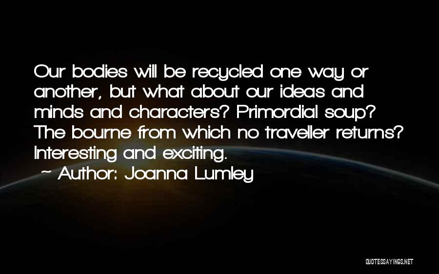 Joanna Lumley Quotes: Our Bodies Will Be Recycled One Way Or Another, But What About Our Ideas And Minds And Characters? Primordial Soup?