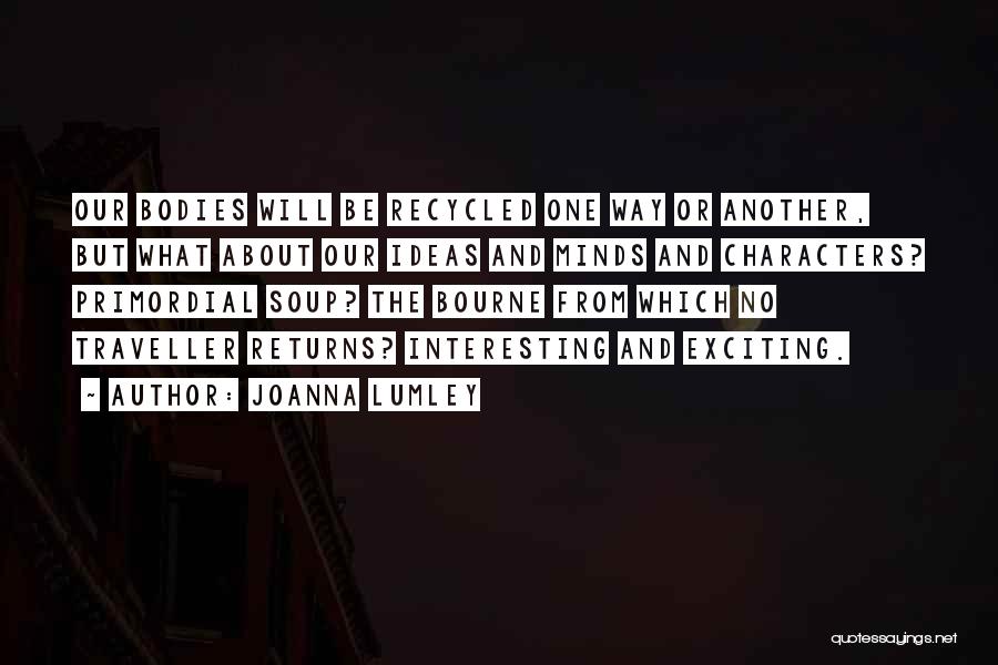 Joanna Lumley Quotes: Our Bodies Will Be Recycled One Way Or Another, But What About Our Ideas And Minds And Characters? Primordial Soup?