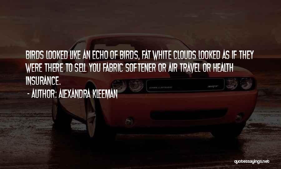 Alexandra Kleeman Quotes: Birds Looked Like An Echo Of Birds, Fat White Clouds Looked As If They Were There To Sell You Fabric