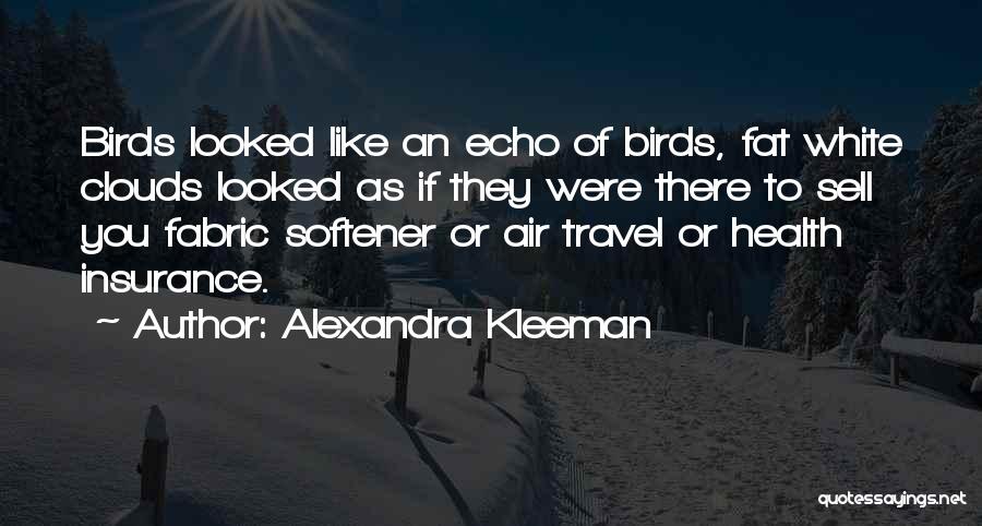 Alexandra Kleeman Quotes: Birds Looked Like An Echo Of Birds, Fat White Clouds Looked As If They Were There To Sell You Fabric
