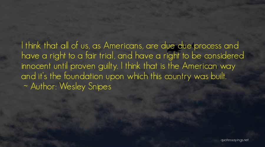 Wesley Snipes Quotes: I Think That All Of Us, As Americans, Are Due Due Process And Have A Right To A Fair Trial,