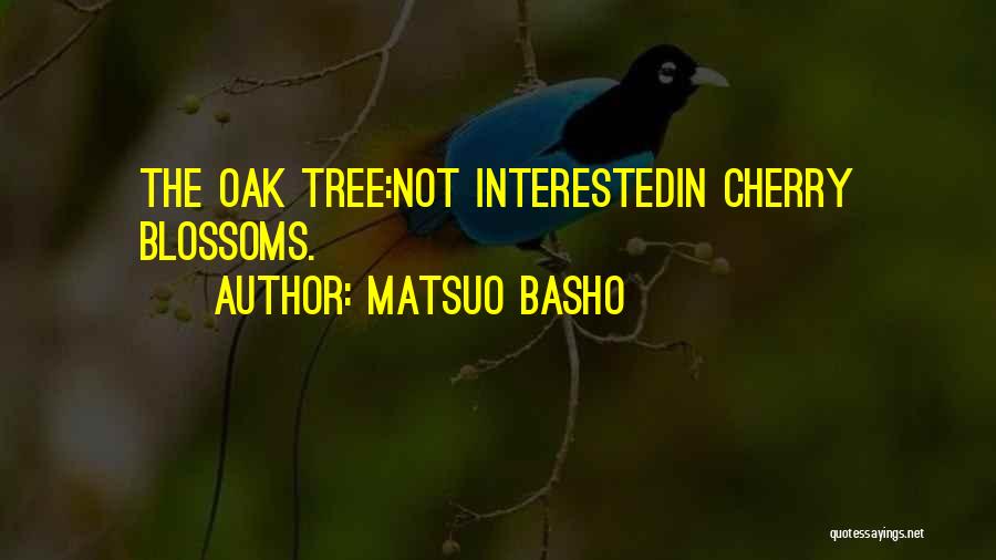 Matsuo Basho Quotes: The Oak Tree:not Interestedin Cherry Blossoms.