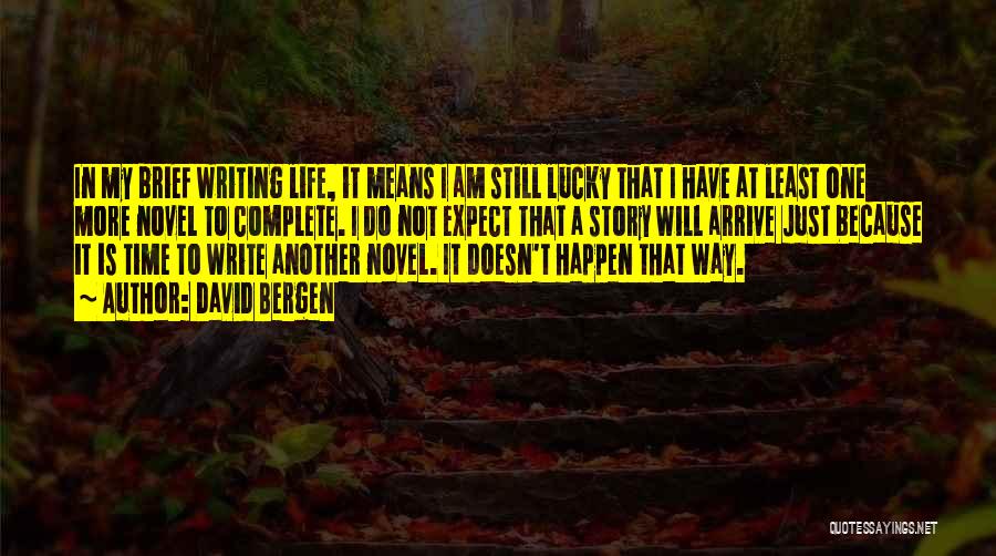 David Bergen Quotes: In My Brief Writing Life, It Means I Am Still Lucky That I Have At Least One More Novel To