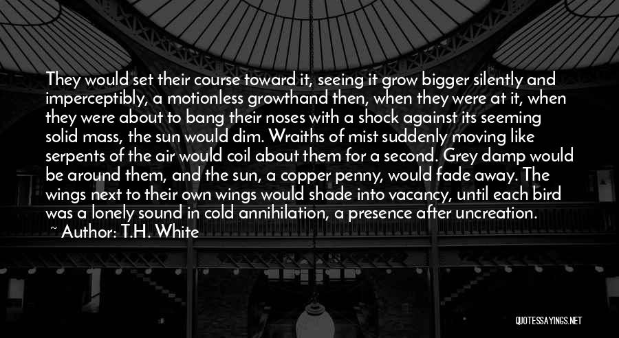 T.H. White Quotes: They Would Set Their Course Toward It, Seeing It Grow Bigger Silently And Imperceptibly, A Motionless Growthand Then, When They