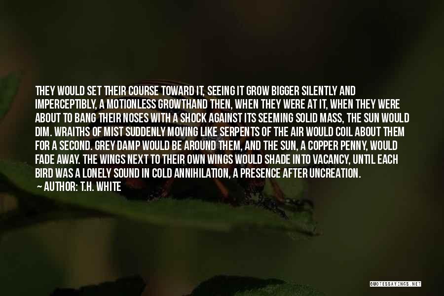 T.H. White Quotes: They Would Set Their Course Toward It, Seeing It Grow Bigger Silently And Imperceptibly, A Motionless Growthand Then, When They