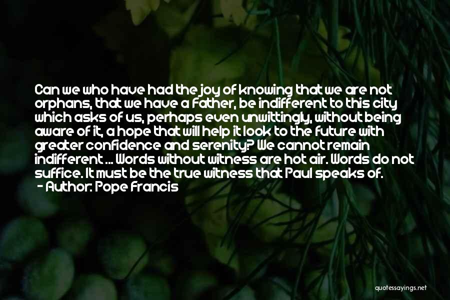 Pope Francis Quotes: Can We Who Have Had The Joy Of Knowing That We Are Not Orphans, That We Have A Father, Be