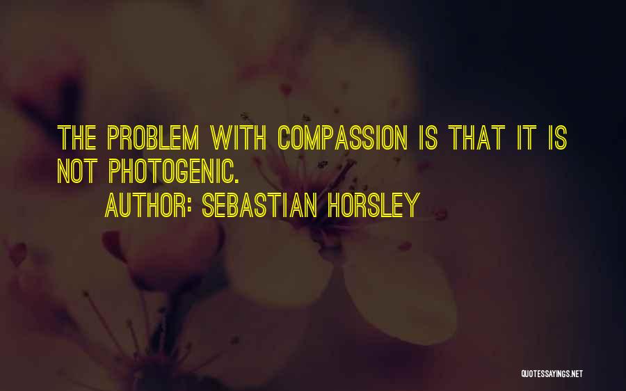 Sebastian Horsley Quotes: The Problem With Compassion Is That It Is Not Photogenic.