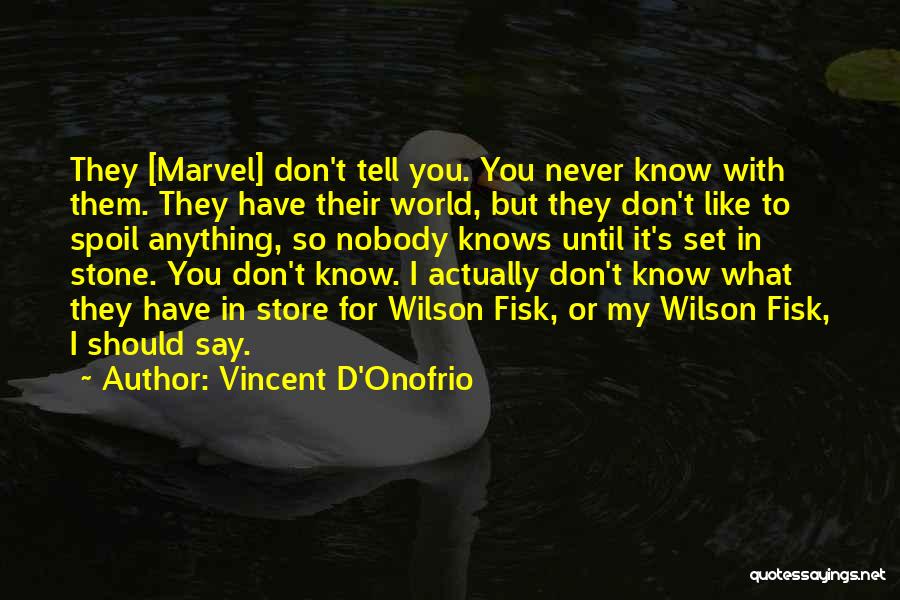 Vincent D'Onofrio Quotes: They [marvel] Don't Tell You. You Never Know With Them. They Have Their World, But They Don't Like To Spoil