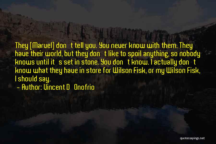 Vincent D'Onofrio Quotes: They [marvel] Don't Tell You. You Never Know With Them. They Have Their World, But They Don't Like To Spoil