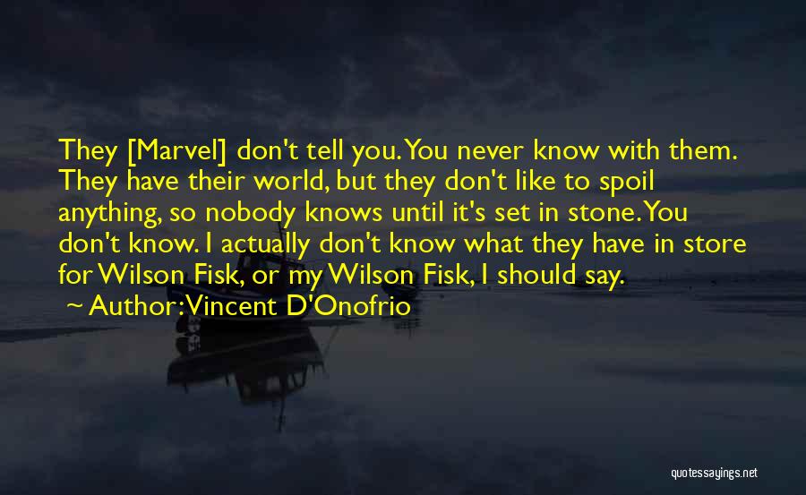 Vincent D'Onofrio Quotes: They [marvel] Don't Tell You. You Never Know With Them. They Have Their World, But They Don't Like To Spoil