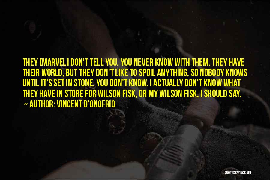 Vincent D'Onofrio Quotes: They [marvel] Don't Tell You. You Never Know With Them. They Have Their World, But They Don't Like To Spoil