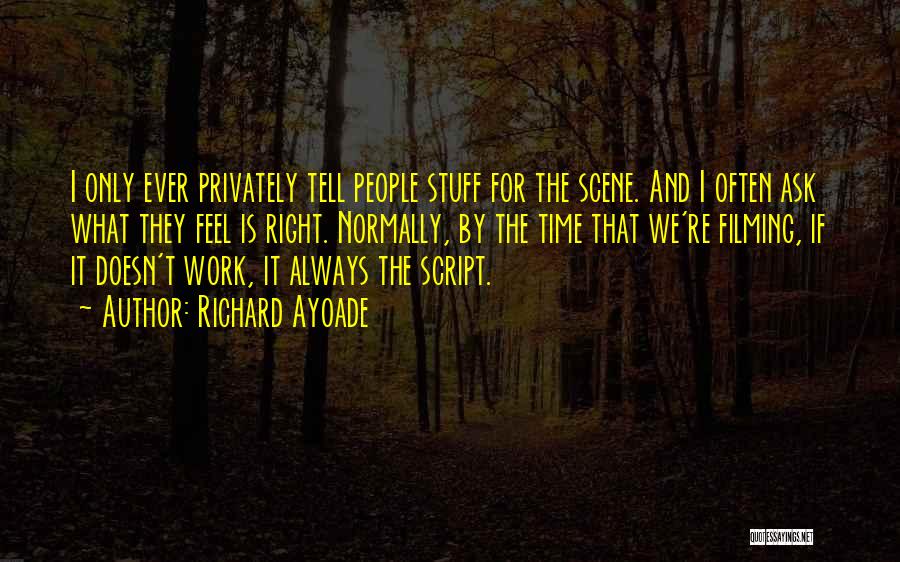 Richard Ayoade Quotes: I Only Ever Privately Tell People Stuff For The Scene. And I Often Ask What They Feel Is Right. Normally,