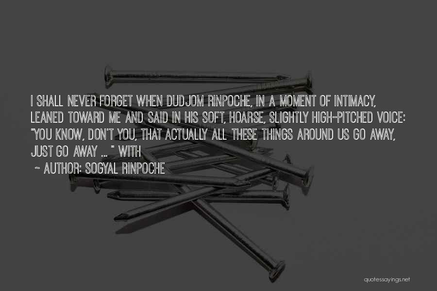 Sogyal Rinpoche Quotes: I Shall Never Forget When Dudjom Rinpoche, In A Moment Of Intimacy, Leaned Toward Me And Said In His Soft,