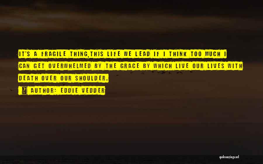 Eddie Vedder Quotes: It's A Fragile Thing,this Life We Lead If I Think Too Much I Can Get Overwhelmed By The Grace By