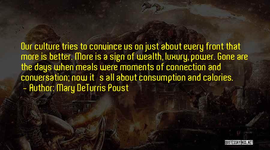 Mary DeTurris Poust Quotes: Our Culture Tries To Convince Us On Just About Every Front That More Is Better. More Is A Sign Of