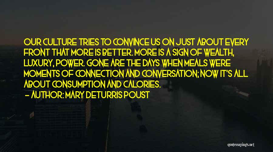 Mary DeTurris Poust Quotes: Our Culture Tries To Convince Us On Just About Every Front That More Is Better. More Is A Sign Of